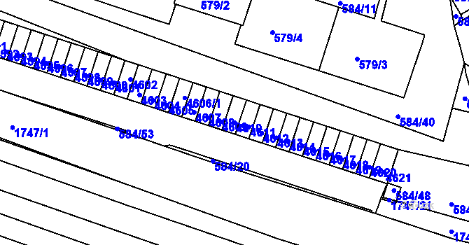 Parcela st. 4610 v KÚ Komín, Katastrální mapa