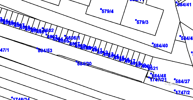Parcela st. 4612 v KÚ Komín, Katastrální mapa