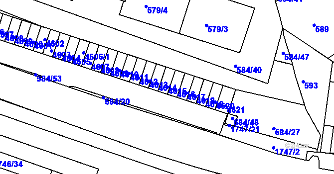Parcela st. 4615 v KÚ Komín, Katastrální mapa
