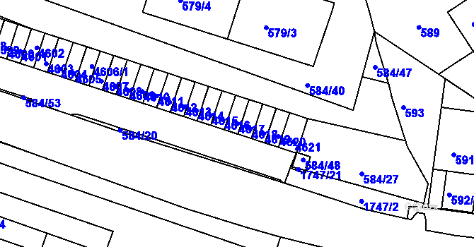 Parcela st. 4617 v KÚ Komín, Katastrální mapa