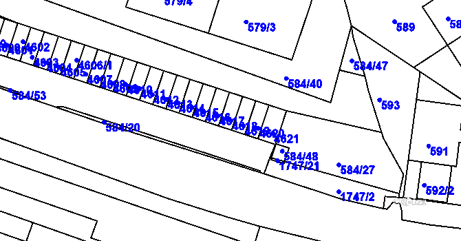 Parcela st. 4618 v KÚ Komín, Katastrální mapa