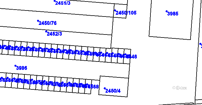 Parcela st. 4642 v KÚ Komín, Katastrální mapa