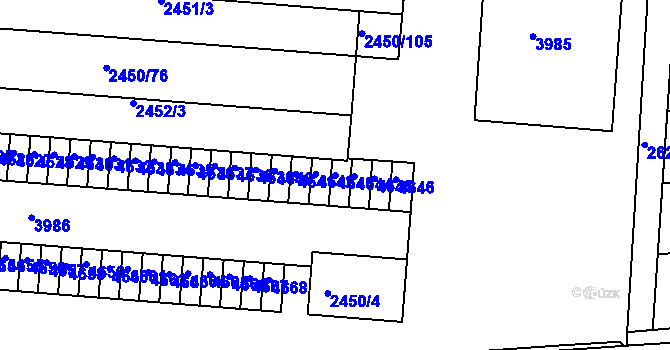 Parcela st. 4643 v KÚ Komín, Katastrální mapa