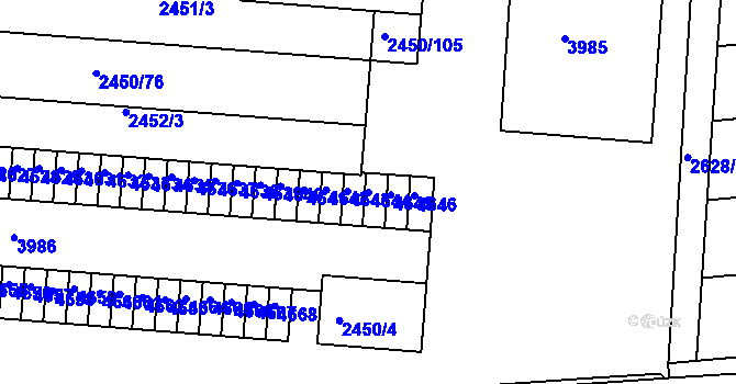 Parcela st. 4644 v KÚ Komín, Katastrální mapa