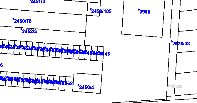 Parcela st. 4646 v KÚ Komín, Katastrální mapa