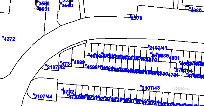 Parcela st. 4671 v KÚ Komín, Katastrální mapa