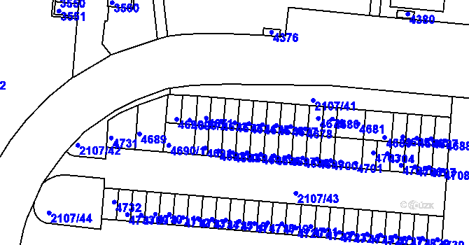 Parcela st. 4673 v KÚ Komín, Katastrální mapa