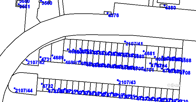 Parcela st. 4674 v KÚ Komín, Katastrální mapa