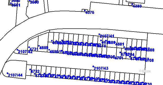 Parcela st. 4675 v KÚ Komín, Katastrální mapa