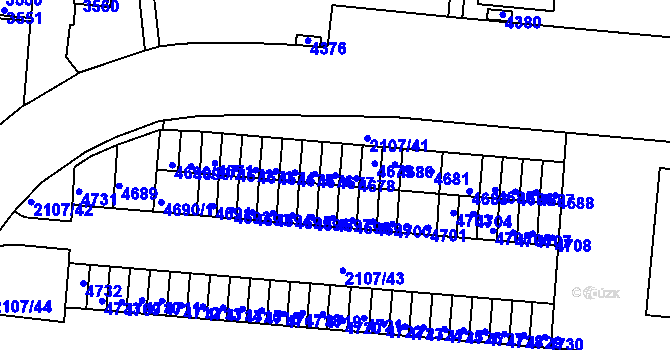 Parcela st. 4677 v KÚ Komín, Katastrální mapa