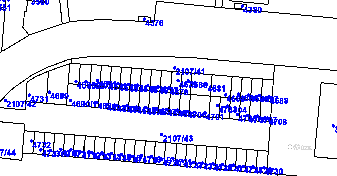 Parcela st. 4678 v KÚ Komín, Katastrální mapa