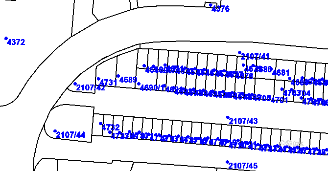 Parcela st. 4691 v KÚ Komín, Katastrální mapa