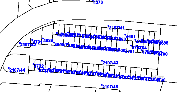 Parcela st. 4695 v KÚ Komín, Katastrální mapa