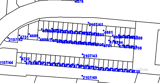 Parcela st. 4697 v KÚ Komín, Katastrální mapa