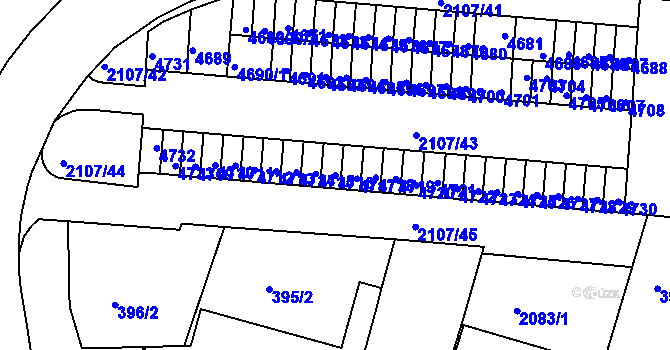 Parcela st. 4716 v KÚ Komín, Katastrální mapa