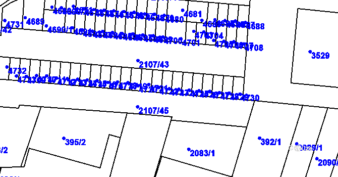 Parcela st. 4723 v KÚ Komín, Katastrální mapa