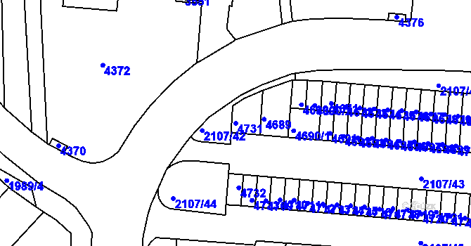 Parcela st. 4731 v KÚ Komín, Katastrální mapa