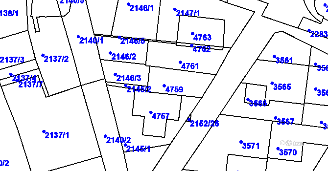 Parcela st. 4759 v KÚ Komín, Katastrální mapa