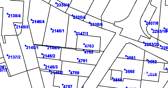 Parcela st. 4763 v KÚ Komín, Katastrální mapa