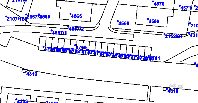 Parcela st. 4773 v KÚ Komín, Katastrální mapa