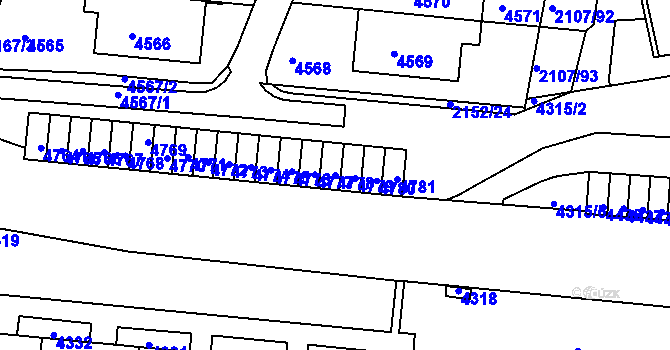 Parcela st. 4778 v KÚ Komín, Katastrální mapa
