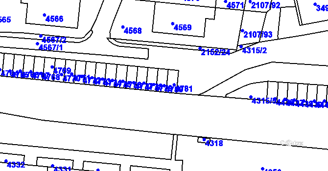 Parcela st. 4780 v KÚ Komín, Katastrální mapa