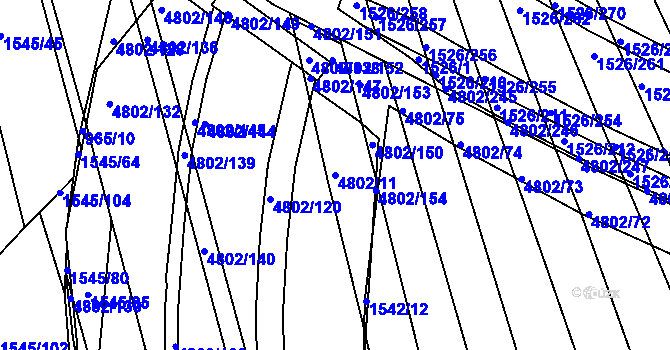 Parcela st. 4802/11 v KÚ Komín, Katastrální mapa