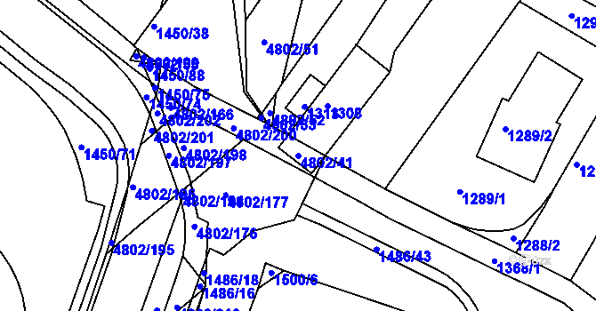 Parcela st. 4802/41 v KÚ Komín, Katastrální mapa