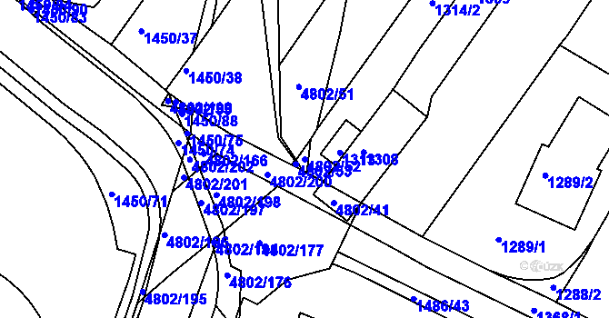 Parcela st. 4802/52 v KÚ Komín, Katastrální mapa