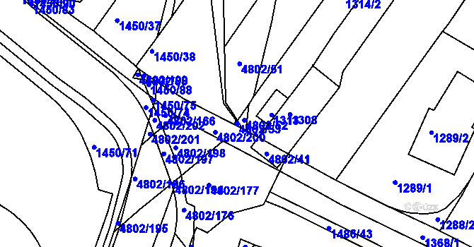 Parcela st. 4802/53 v KÚ Komín, Katastrální mapa
