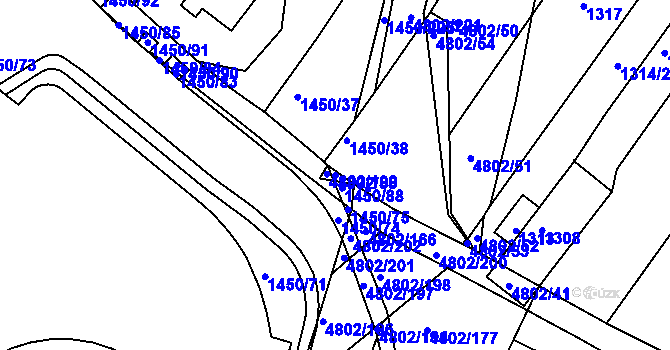 Parcela st. 4802/55 v KÚ Komín, Katastrální mapa