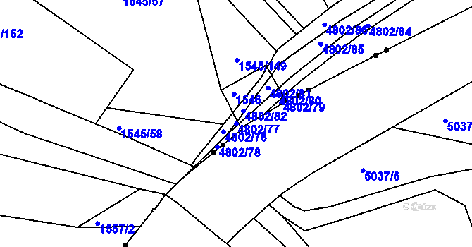 Parcela st. 4802/77 v KÚ Komín, Katastrální mapa