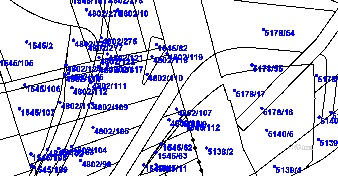 Parcela st. 4802/108 v KÚ Komín, Katastrální mapa