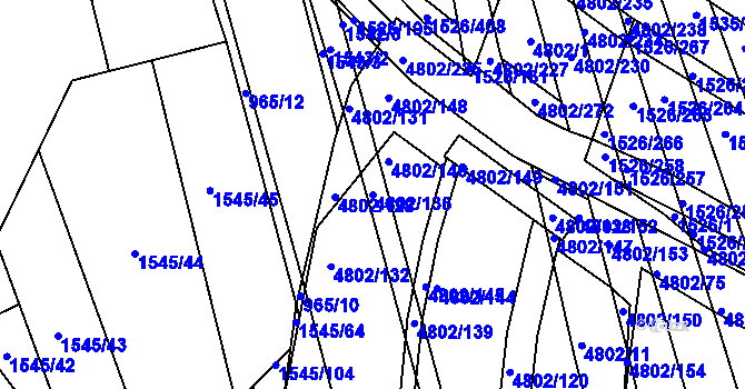 Parcela st. 4802/136 v KÚ Komín, Katastrální mapa