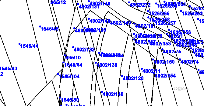 Parcela st. 4802/144 v KÚ Komín, Katastrální mapa