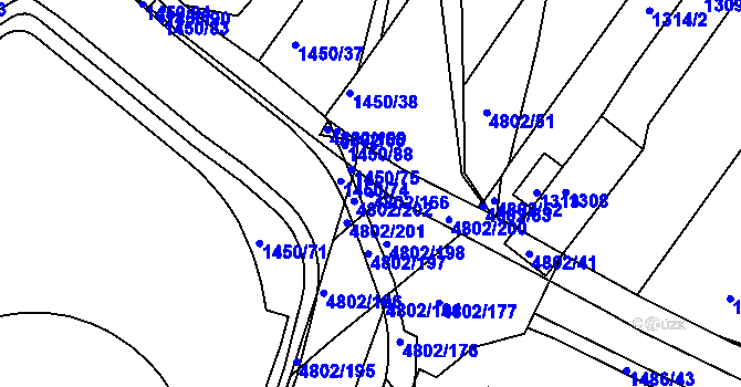 Parcela st. 4802/166 v KÚ Komín, Katastrální mapa
