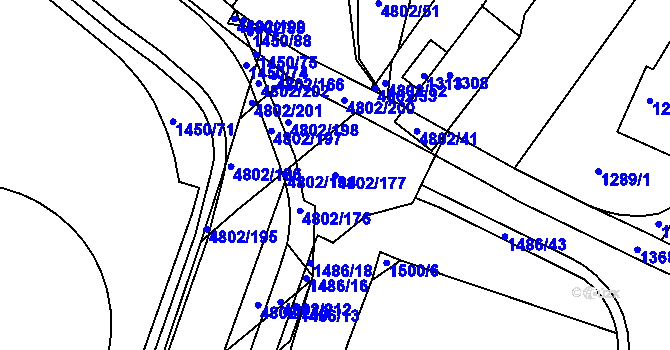 Parcela st. 4802/177 v KÚ Komín, Katastrální mapa