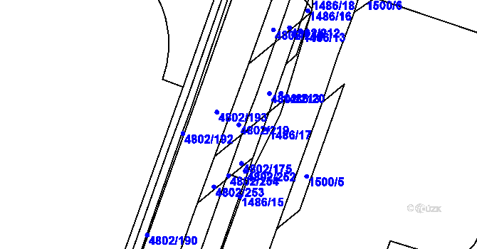 Parcela st. 4802/219 v KÚ Komín, Katastrální mapa