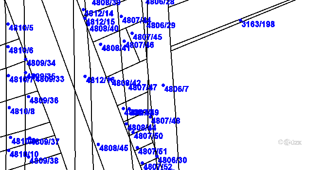Parcela st. 4806/7 v KÚ Komín, Katastrální mapa