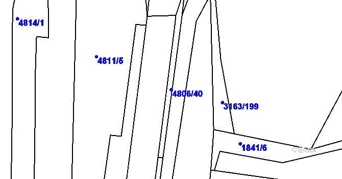 Parcela st. 4806/40 v KÚ Komín, Katastrální mapa