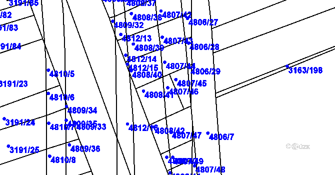 Parcela st. 4807/46 v KÚ Komín, Katastrální mapa