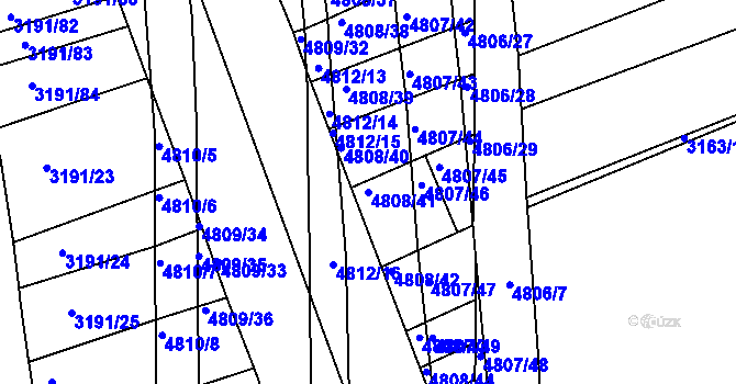 Parcela st. 4808/41 v KÚ Komín, Katastrální mapa