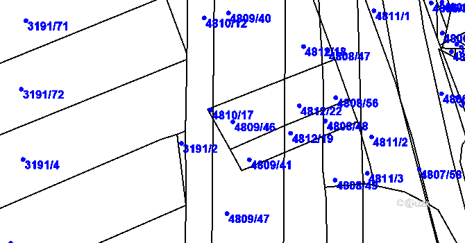 Parcela st. 4809/46 v KÚ Komín, Katastrální mapa