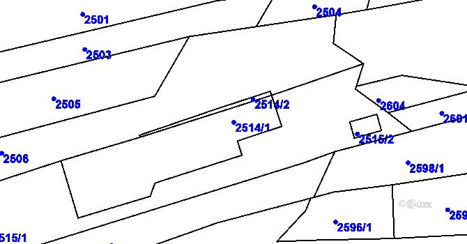 Parcela st. 2514/1 v KÚ Komín, Katastrální mapa
