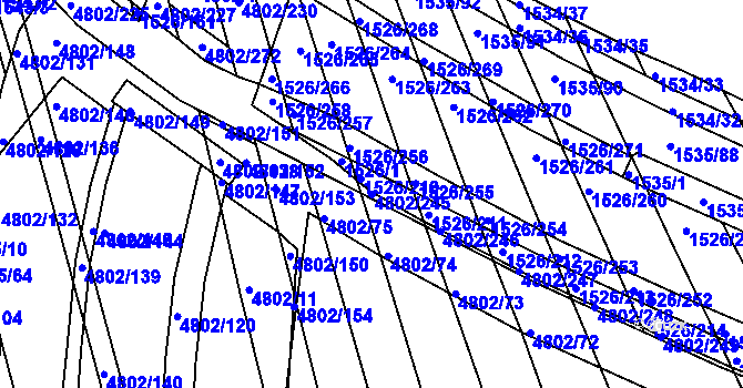 Parcela st. 4802/245 v KÚ Komín, Katastrální mapa