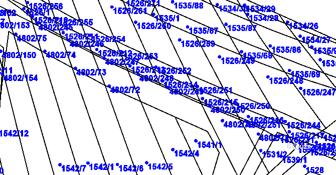 Parcela st. 4802/249 v KÚ Komín, Katastrální mapa