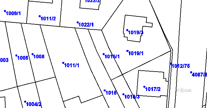 Parcela st. 1016/1 v KÚ Komín, Katastrální mapa