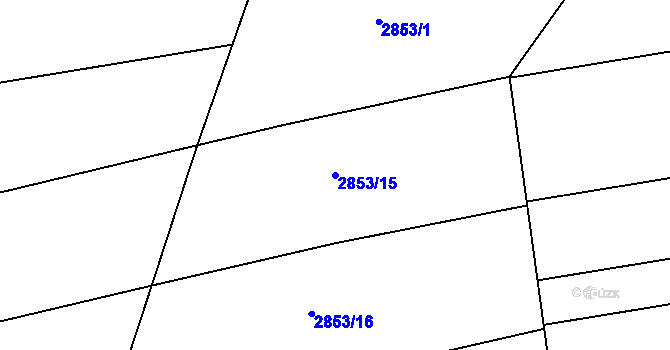 Parcela st. 2853/15 v KÚ Komín, Katastrální mapa