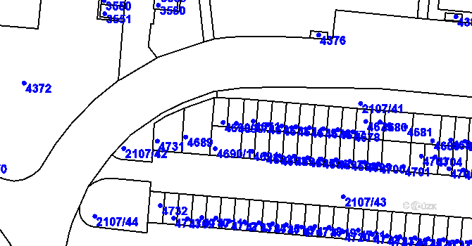 Parcela st. 4690/2 v KÚ Komín, Katastrální mapa