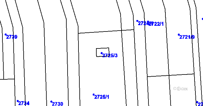 Parcela st. 2725/3 v KÚ Komín, Katastrální mapa